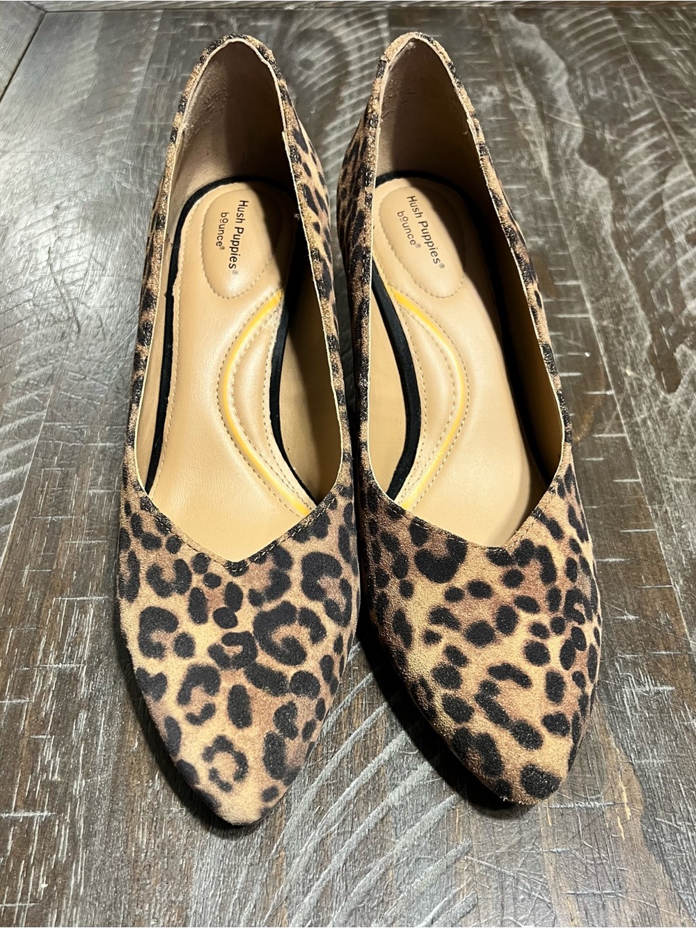 Hush Puppies Leopard-Print Ladies Heels Size 9.5M Like New